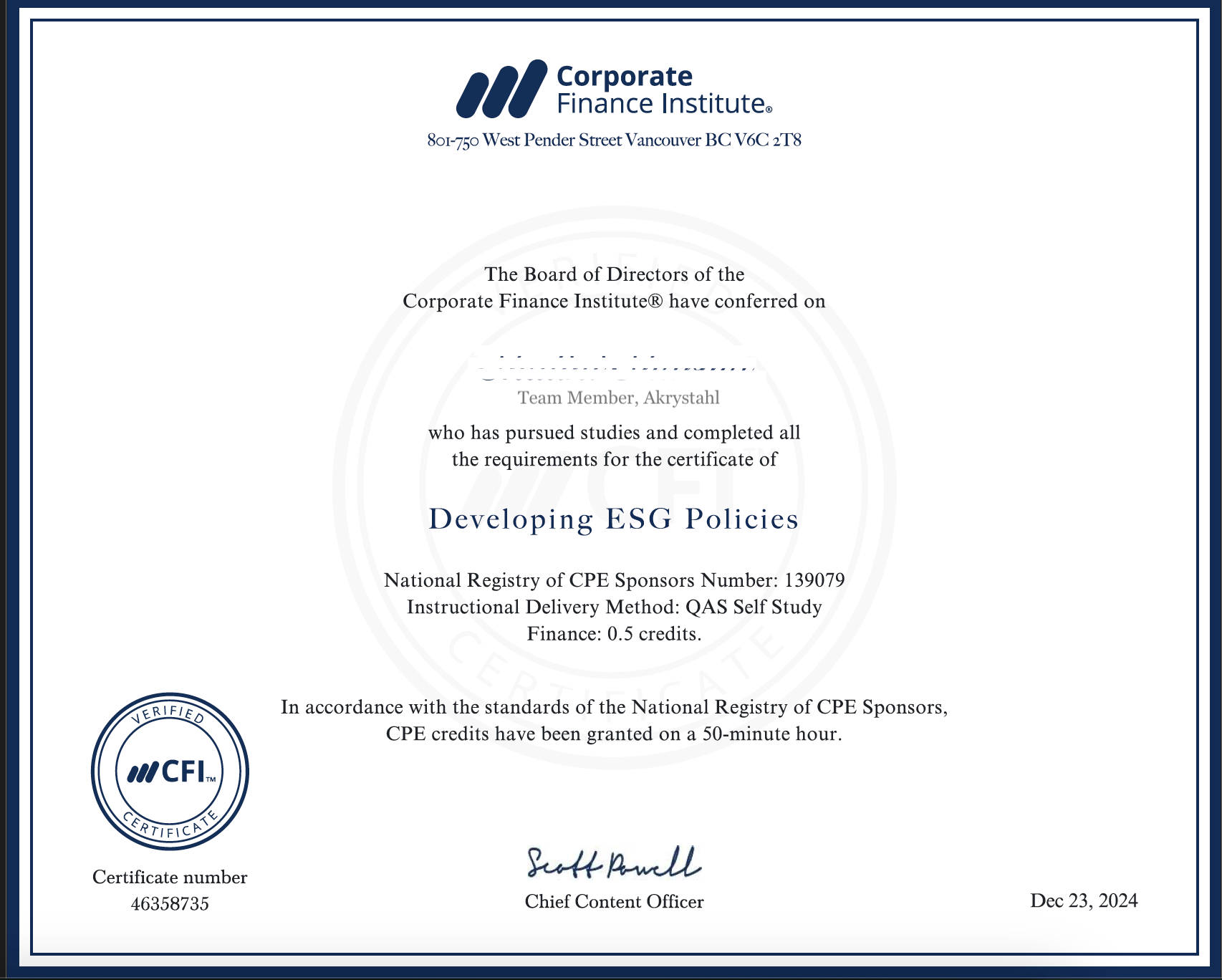 ESG Policy Development